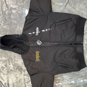 Civil regime x Wolverine Black Jacket with Yellow Embroidered Logo
